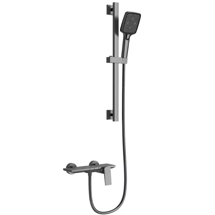 Tənzimlənən Sürüşmə Barlı Gunmetal Boz Kvadrat Duş Dəsti